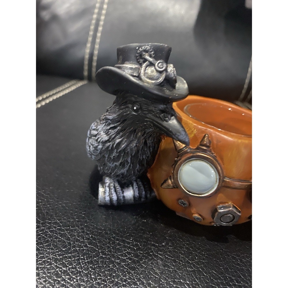 2017 Yankee Candle Boney Bunch STEAMPUNK RAVEN with Pumpkin #1566076 NEW in Box